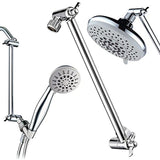 11 Inch Extra Long Adjustable Shower Head Extension Arm With Locking Set Screw,Solid Brass Chrome Finish Angle Height Adjustable