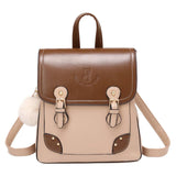 Backpack Purse For Women Cute Fashion Leather Backpack Japanese Style Handbag Ladies Casual Shoulder Bags (Brown)