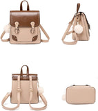 Backpack Purse For Women Cute Fashion Leather Backpack Japanese Style Handbag Ladies Casual Shoulder Bags (Brown)