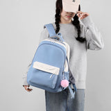 Large Capacity Nylon Backpack with Bear Doll for Women Casual Water-Resistant Travel College Daypack （blue） In Australia - Darrahopens