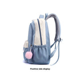 Large Capacity Nylon Backpack with Bear Doll for Women Casual Water-Resistant Travel College Daypack （blue）