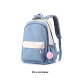Large Capacity Nylon Backpack with Bear Doll for Women Casual Water-Resistant Travel College Daypack （blue）