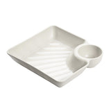2pcs Plastic Dumpling Plates with Sauce Compartment Square Serving Plates with Sauce Holder Serving Platter Tray for Party In Australia - Darrahopens