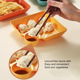 2pcs Plastic Dumpling Plates with Sauce Compartment Square Serving Plates with Sauce Holder Serving Platter Tray for Party In Australia - Darrahopens