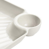 2pcs Plastic Dumpling Plates with Sauce Compartment Square Serving Plates with Sauce Holder Serving Platter Tray for Party