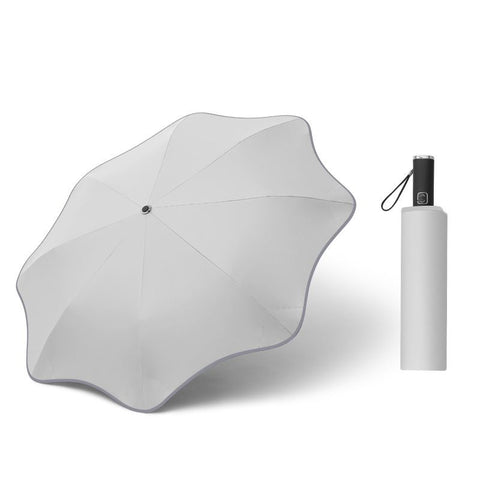 Round-Corner Anti-Poking Sunny and Rainy Umbrella with Reflective Strip Lightweight Anti-Ultraviolet Full Glass Fiber Skeleton In Australia - Darrahopens