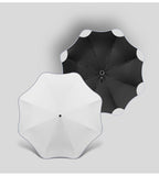 Round-Corner Anti-Poking Sunny and Rainy Umbrella with Reflective Strip Lightweight Anti-Ultraviolet Full Glass Fiber Skeleton