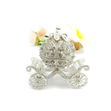 Rhinestone Trinket Box, Silver Pumpkin Carriage Trinket Box Princess Crystal Jewelry Box Display Holder Organizer for Accessories