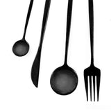 24-Piece Flatware Set, Stainless Steel Knife Fork Spoon Teaspoon Silverware Set, Service for 6, Mirror Black In Australia - Darrahopens