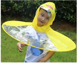 Kids Raincoat,Toddler Duck Raincoat and Umbrella Hat Waterproof UFO for Baby Girls and Boys (Yellow)