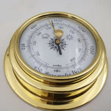 4 Pcs Boat Barometer Clock Thermometer Hygrometer Weather Station Set Wall Mounting Type Brass for Case for Shell Light