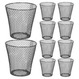 Round Wastepaper Basket, Wire Mesh Desk Metal Can Recycling Can Garbage Container for Bedroom Office(10pcs) In Australia - Darrahopens