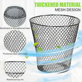 Round Wastepaper Basket, Wire Mesh Desk Metal Can Recycling Can Garbage Container for Bedroom Office(10pcs)