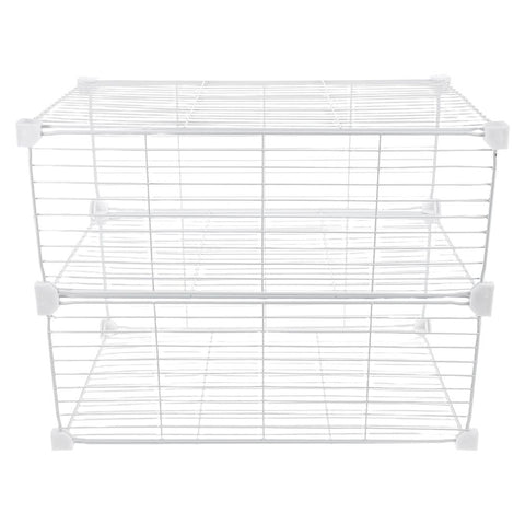 Refrigerator Storage Divider White Wire Shelf Organizer with Isolation Net