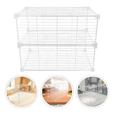 Refrigerator Storage Divider White Wire Shelf Organizer with Isolation Net