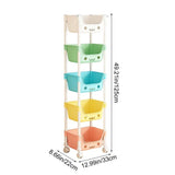 Cute 5-Tier Rolling Storage Rack Lockable Swivel Wheels Smiling Face Design Wide Openings Snack Toy Book Organizer For Bedroom Playroom Kitchen Living Room Apartment Home Decor Storage Carts