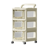 Multi-Layer Transparent Rolling Storage Cart Movable Wheels Large Capacity Organizer For Kitchen Utensils Bathroom Supplies Snacks Shoes Living Room Kitchen Bathroom Home Decor Storage Carts