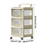 Multi-Layer Transparent Rolling Storage Cart Movable Wheels Large Capacity Organizer For Kitchen Utensils Bathroom Supplies Snacks Shoes Living Room Kitchen Bathroom Home Decor Storage Carts