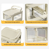 Multi-Layer Transparent Rolling Storage Cart Movable Wheels Large Capacity Organizer For Kitchen Utensils Bathroom Supplies Snacks Shoes Living Room Kitchen Bathroom Home Decor Storage Carts