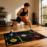 Indoor Baskball Training Footwork Mat Non Slip Soundproof Practice Rug Silent Floor Mat for Home Living Room Bedroom Balcony Sport Decor