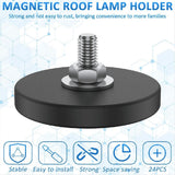 24 Pieces Rubber Coated Magnets 1.69 Inch 30 Lbs M6 Mounting Magnets Threaded Studs for Lighting