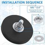 24 Pieces Rubber Coated Magnets 1.69 Inch 30 Lbs M6 Mounting Magnets Threaded Studs for Lighting