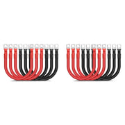 12PCS 4 AWG Battery Cables,30CM Marine Battery Inverter Cables Set, with 3/8In Tinned Copper Lugs,for Automotive Solar,12 x 4 AWG Battery Cables,Black & Red In Australia - Darrahopens