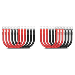 12PCS 4 AWG Battery Cables,30CM Marine Battery Inverter Cables Set, with 3/8In Tinned Copper Lugs,for Automotive Solar,12 x 4 AWG Battery Cables,Black & Red In Australia - Darrahopens
