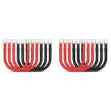 12PCS 4 AWG Battery Cables,30CM Marine Battery Inverter Cables Set, with 3/8In Tinned Copper Lugs,for Automotive Solar,12 x 4 AWG Battery Cables,Black & Red In Australia - Darrahopens