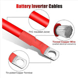 12PCS 4 AWG Battery Cables,30CM Marine Battery Inverter Cables Set, with 3/8In Tinned Copper Lugs,for Automotive Solar,12 x 4 AWG Battery Cables,Black & Red In Australia - Darrahopens