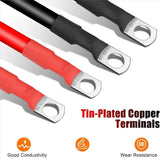 12PCS 4 AWG Battery Cables,30CM Marine Battery Inverter Cables Set, with 3/8In Tinned Copper Lugs,for Automotive Solar,12 x 4 AWG Battery Cables,Black & Red In Australia - Darrahopens