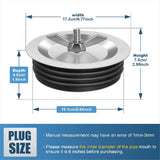 6 Inch Sewer Cleanout Cap,Steel Mechanical Test Plugs, Drain Expansion Pipe Cover for Outdoor Most Pipes Sink Pools,2 * water plug,Black