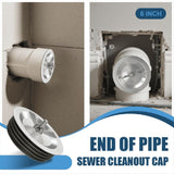 6 Inch Sewer Cleanout Cap,Steel Mechanical Test Plugs, Drain Expansion Pipe Cover for Outdoor Most Pipes Sink Pools,2 * water plug,Black