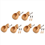 6Pack Nordic Style Wooden Cup Cup Portable Outdoor Camping Drinking Mug Wooden Coffee Cup with Wooden Spoon,6 x cups 6 x spoons,Wood Color In Australia - Darrahopens