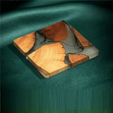 Wood Coasters Set with Epoxy Resin - Modern Coasters with Holder for Drinks, Includes 12 Coasters and Holder,12 x coasters 2 x storage box,As Shown In Australia - Darrahopens