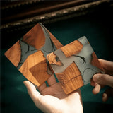 Wood Coasters Set with Epoxy Resin - Modern Coasters with Holder for Drinks, Includes 12 Coasters and Holder,12 x coasters 2 x storage box,As Shown