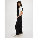 Womens Denim Overalls Loose Fit Leg Adjustable Strap Hip Hop Jean Jumpsuits Black S