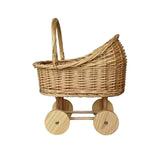 Woven Rattan Stroller Shaped Flower Basket with Handle, Versatile Trolley Decorative Flower Basket, Wicker  Carriage, Handwoven for Weddings,  Showers, Floral Arrangements In Australia - Darrahopens