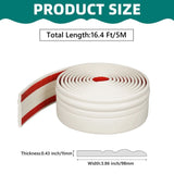Flexible Wall Base Moulding Trim, Peel and Stick Rubber Baseboard Molding, 3.86 Inch x 16.4 Feet Self-Adhesive Vinyl Wall Base Cove Base (Creamy White)
