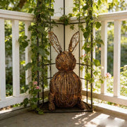 Easter Decorations Wicker Bunny Decor Large Rattan Bunny with Linen Bow Woven Outdoor Wicker Topiary Rabbit Decoration for Porch Table Spring Home Farmhouse Kitchen Easter Decor In Australia - Darrahopens