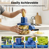 2 in 1 Automatic Peeling Machine,Electric Potato Peeler,Grape & Garlic Peeler Machine Rechargeable Wireless Fruit & Veggie Peeler for Home Kitchen,Blue,11.1x11.5 In Australia - Darrahopens