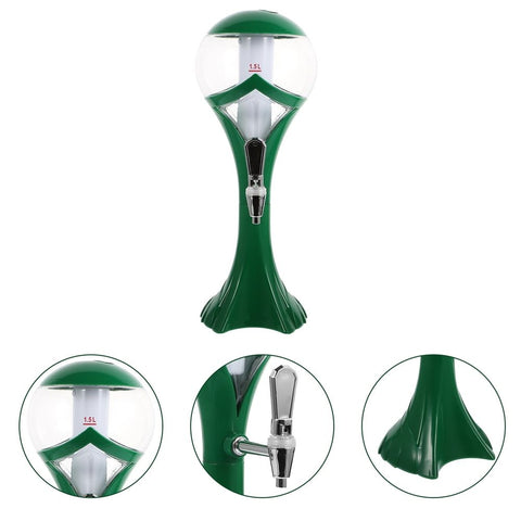 Large Green Plastic Beverage Dispenser with and Faucet, Party Drink Server for Outdoor Events