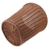 Imitation Rattan Wicker Waste Basket Plastic Garbage Bin for Home Office Bathroom in Brown In Australia - Darrahopens