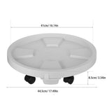 White Rolling Plant Stand with Wheels 360 Degree Rotating Flowerpot Base with Water Tray