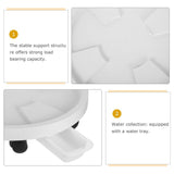 White Rolling Plant Stand with Wheels 360 Degree Rotating Flowerpot Base with Water Tray