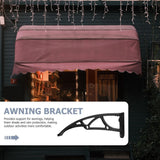 Sturdy Aluminum Awning Bracket in Black for Patio Door Canopy and Window Shade Support
