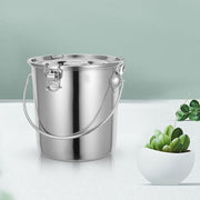 Stainless Steel Sealed Bucket Silver with Handle for Storage In Australia - Darrahopens