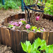 Garden Lawn Edging Fence Wood Coffee 1 Set Decorative Garden Border Natural Atmosphere In Australia - Darrahopens