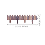 Garden Lawn Edging Fence Wood Coffee 1 Set Decorative Garden Border Natural Atmosphere