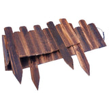 Garden Lawn Edging Fence Wood Coffee 1 Set Decorative Garden Border Natural Atmosphere